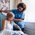 Caregiver and patient compassionate moment